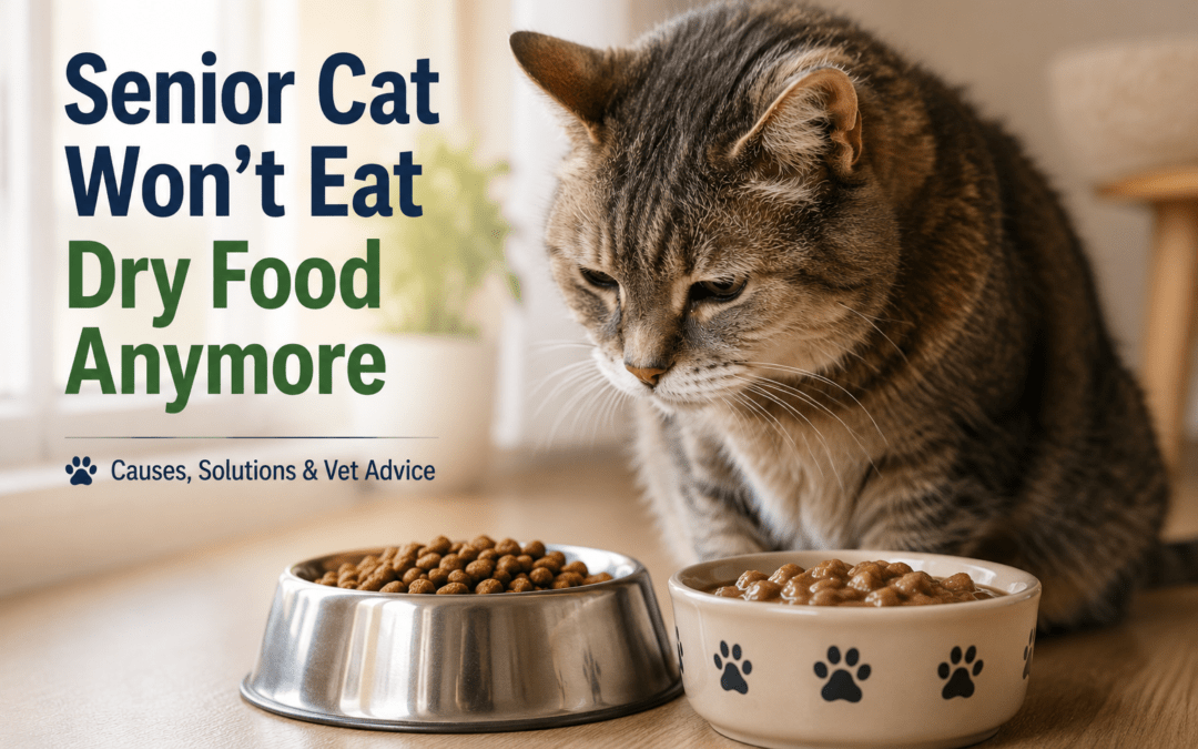 senior cat won't eat dry food anymore