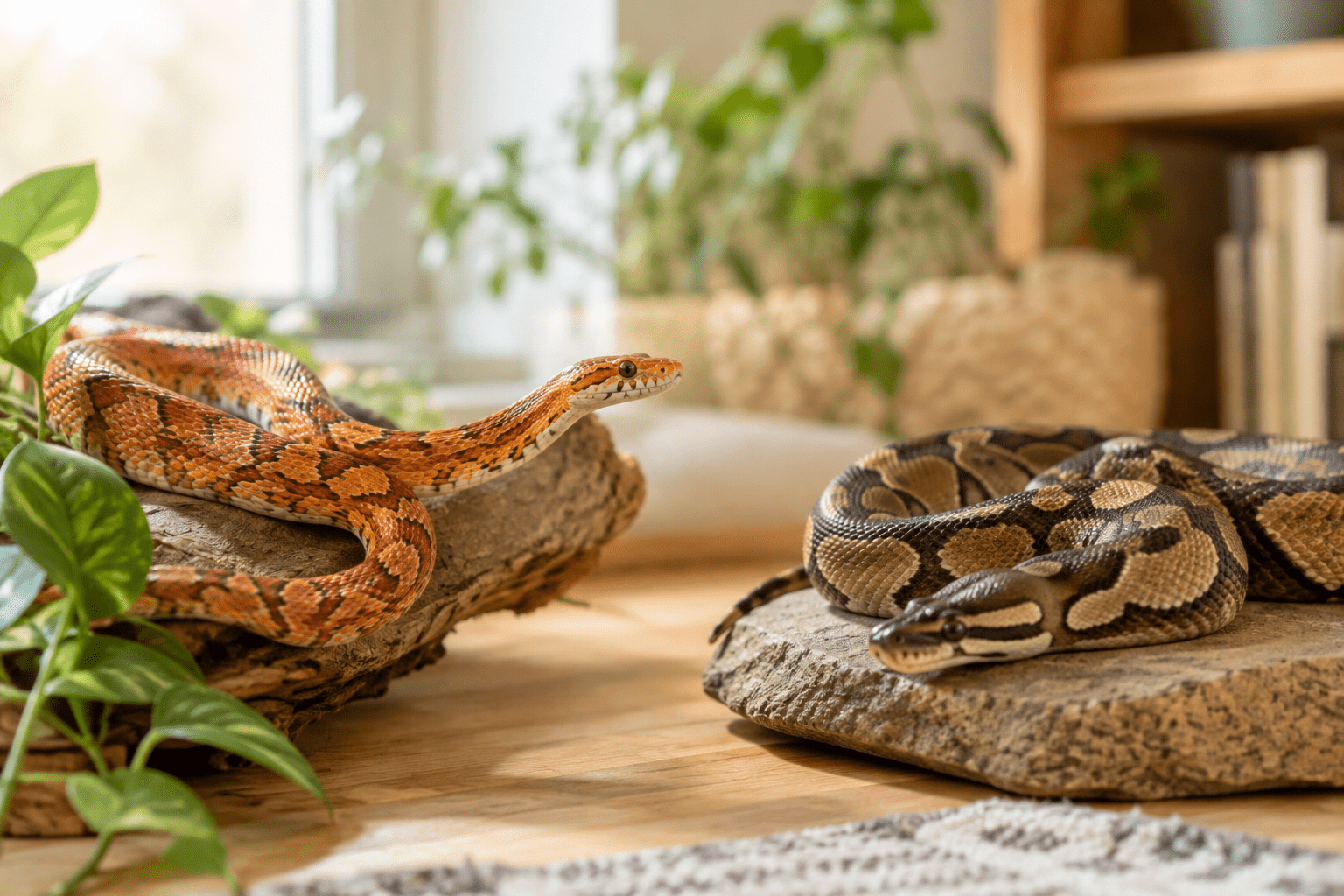 ball python vs corn snake feeding
