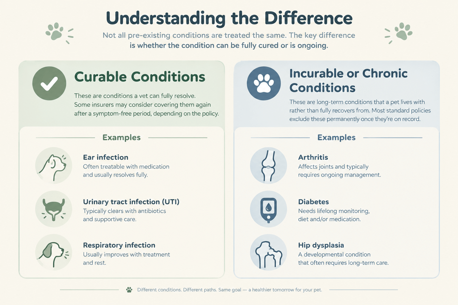curable vs incurable pet insurance