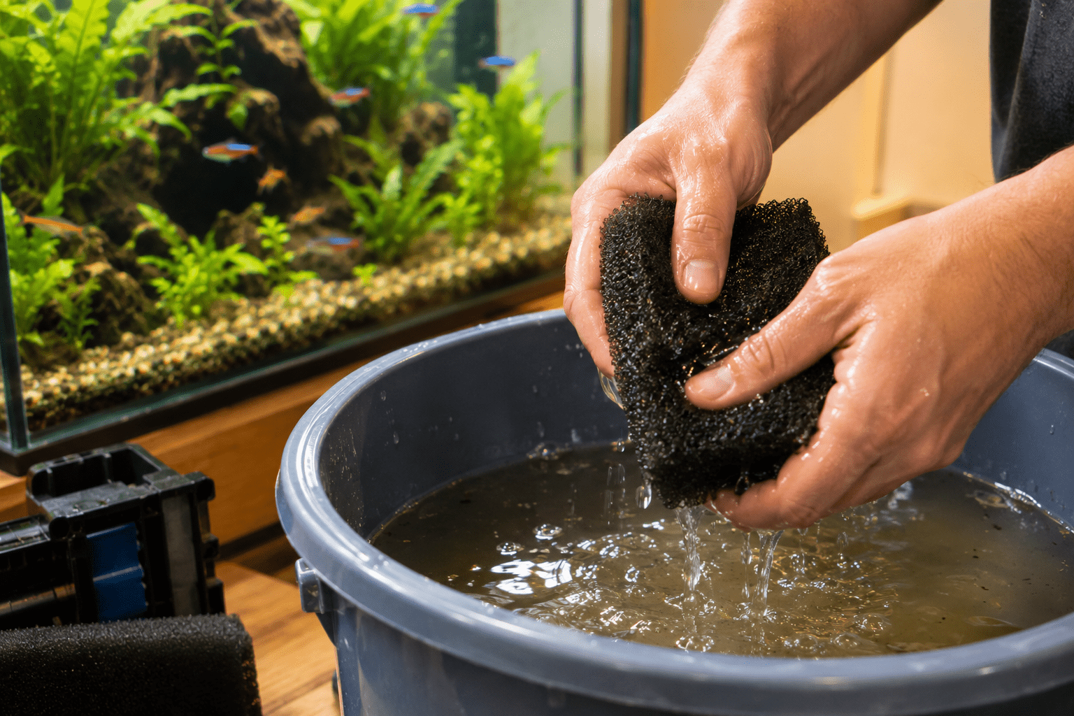 how much water to change in fish tank<br />
