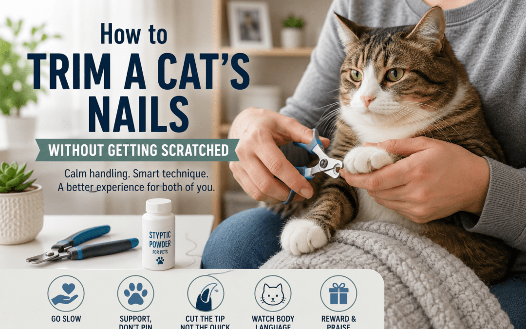 how to trim a cat's nails without getting scratched