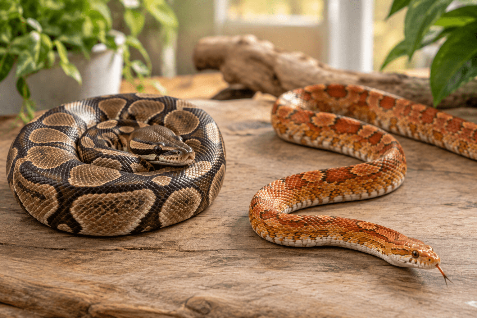 which grows bigger corn snake or ball python